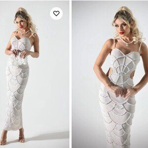 Bella Barnett Teresa Pearl Sequin Midi Dress